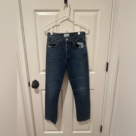 Agolde Riley. High rise straight crop stretch. Button fly. Size 27. EUC - Picture 1 of 3